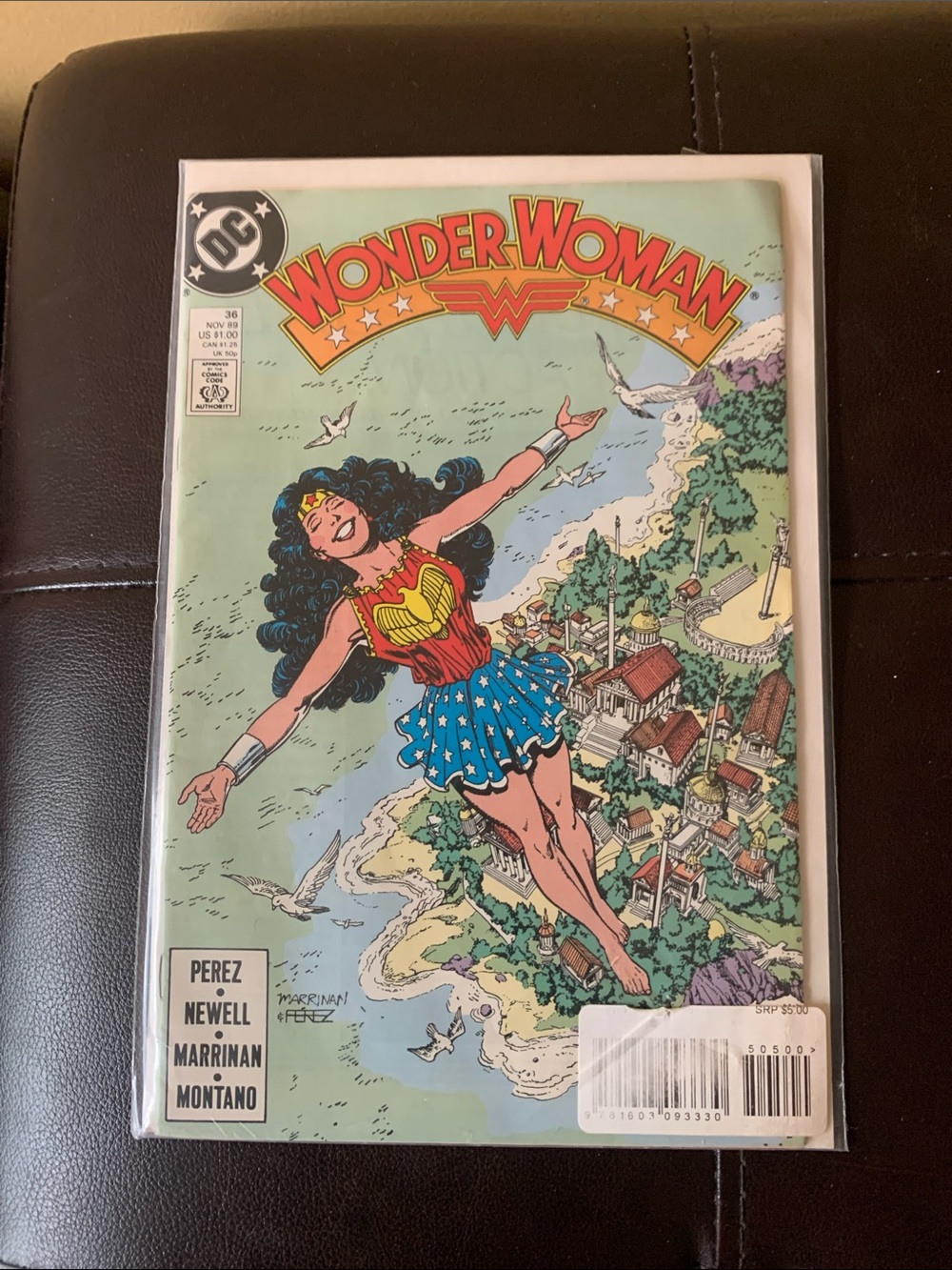 DC Wonder Woman Comic Cover in Red, Blue, Gold
